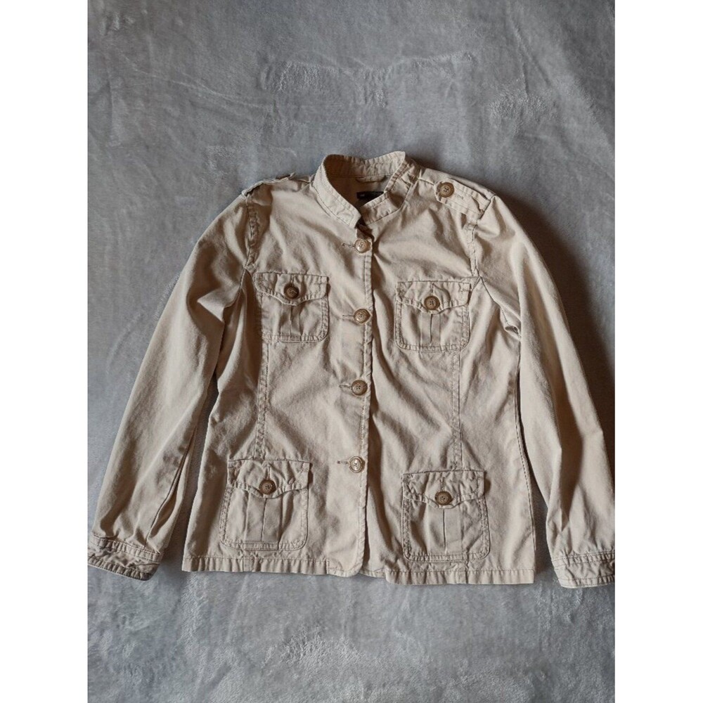 Gap Women’s Cotton Utility Jacket Beige Khaki Military Size L